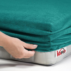 Prześcieradło frotte z gumką 220x240 turkusowe ciemne F40-220