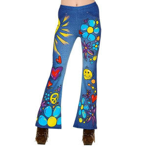 Leginsy Lata 70-te Disco Hipis Niebieskie - S/m