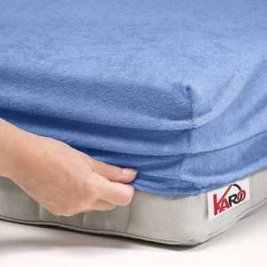 Prześcieradło frotte z gumką 200x220 niebieskie F30-200