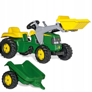 DUŻY Traktor na pedały JOHN DEERE - PREMIUM ROLLY