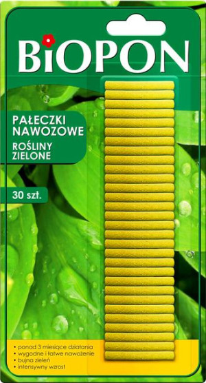 Pałeczki Nawozowe Rośliny Zielone Biopon 30szt.
