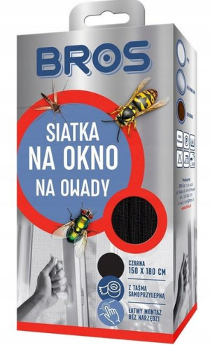 Siatka Moskitiera Na Okno Bros Czarna150x180cm