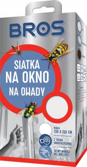Moskitiera Siatka do okna 150 x 130 cm biała BROS