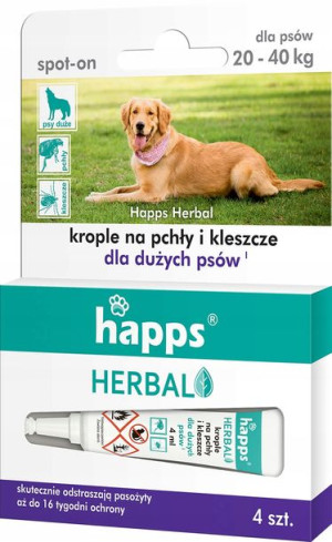 Krople na pchły i kleszcze Happs dla psów 20-40kg