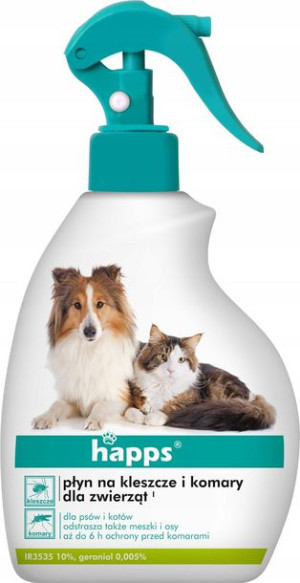 Płyn na kleszcze i komary Happs dla zwierząt 200ml