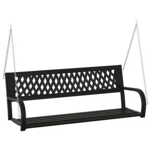 Huśtawka ogrodowa, 125 cm, stal i plastik, czarna