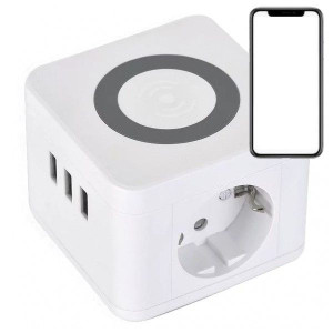 Przedłużacz 1,5m Ładowarka Indukcyjna + 3x USB