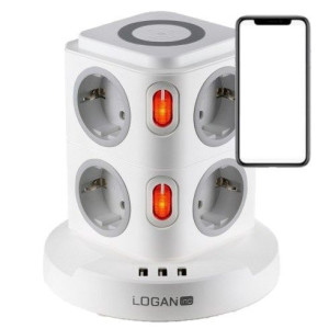 Przedłużacz 1,8m Ładowarka Indukcyjna + 3x USB