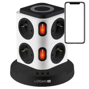 Przedłużacz 1,8m Ładowarka Indukcyjna + 3x USB