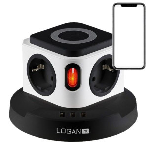 Przedłużacz 1,8m Ładowarka Indukcyjna + 3x USB