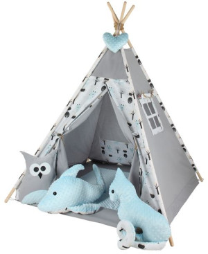 Namiot TIPI TEEPEE MATA+3 poduszeczki zwierzaczki