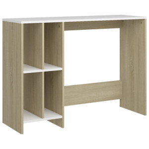 Biurko pod laptopa, biel i dąb sonoma, 102,5 x 35
