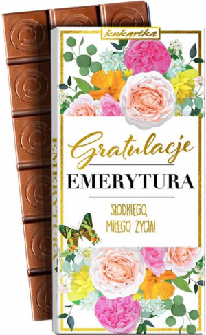 GRATULACJE EMERYTURA czekolada mleczna Kukartka