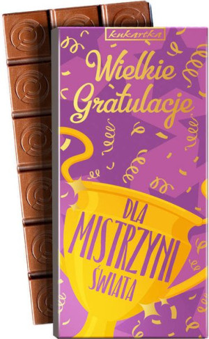 MISTRZYNI ŚWIATA czekolada mleczna Kukartka
