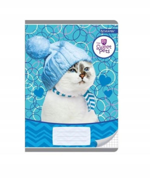 Sweet Pets kot w czapce kotek zeszyt 16k kratka