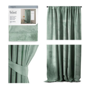 Amelia Home Zasłony Velvet Pleat Mint 140x270 1pc