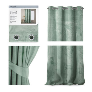 Amelia Home Zasłony Velvet Eyelets Mint 140x270 1pc