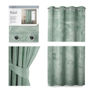 Amelia Home Zasłony Velvet Eyelets Mint 140x245 1pc