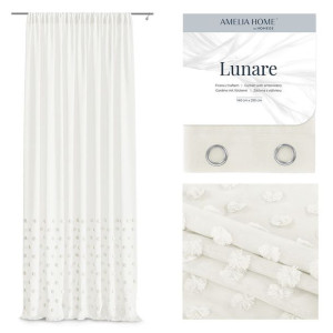 Amelia Home Firana Firanka Lunare Pleat Cream 140x270