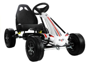 Gokart Biało-czarny Monster Na Pedały Pompowane Koła