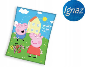 Koc 150x200 Świnka Peppa Pig Haft Imię z Haftem