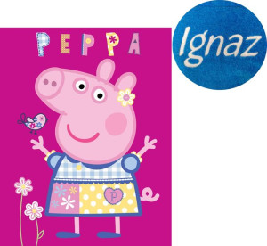 Koc 110x140 Świnka Peppa Pig Haft Imię z Haftem