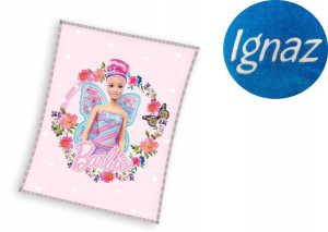 Koc 110x140 Kocyk Barbie Lalka Haft Imię Polar