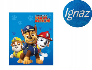 Koc 100x140 Kocyk Psi Patrol Paw Haft Imię Polar