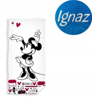 Ręcznik 70x140 Myszka Minnie Imie Haft z Haftem
