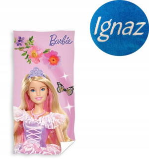 Ręcznik 70x140 Lalka Barbie Imie Haft z Haftem