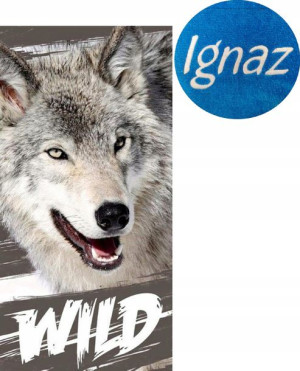 Ręcznik 70x140 Wilk Z Wilkiem Imie Haft z Haftem