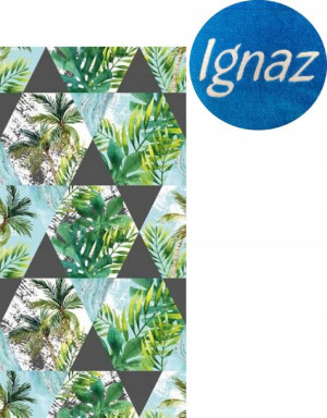 Ręcznik 70x140 Monstera Sea Haft Imie z Haftem