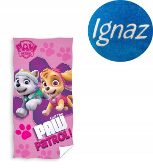 Ręcznik 70x140 Psi Patrol Paw Haft Imie z Haftem