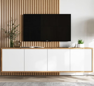 Wisząca Szafka RTV Loft komoda RTV wotan biały MAT 150 cm