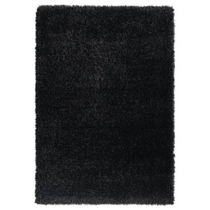 Dywan shaggy z wysokim runem, czarny, 120x170 cm, 50 mm