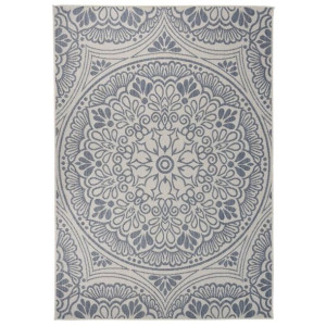 Dywan zewnętrzny o płaskim splocie, 160x230 cm, niebieski wzór