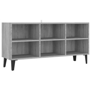 Szafka pod TV, metalowe nóżki, szary dąb sonoma, 103,5x30x50 cm
