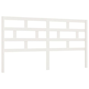 Wezgłowie łóżka, białe, 206x4x100 cm, lite drewno sosnowe