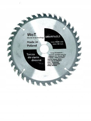 Tarcza Widiowa Do Cięcia Drewna 180 Wot 22,2 40t