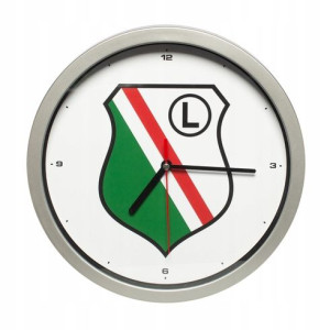 Legia Warszawa zegar scienny herb Legii kolorowy