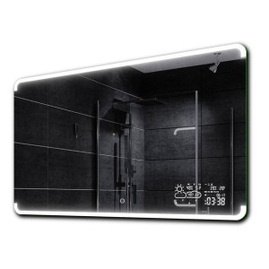 Lustro do łazienki LED stacja pogody, włącznik dotykowy 150x60 ASSEN