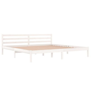 Łóżko dzienne, lite drewno sosnowe, 200x200 cm, białe