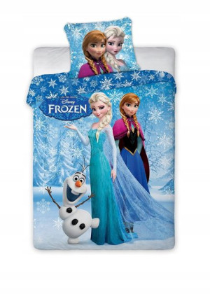 POŚCIEL BAWEŁNIANA 160x200 FROZEN Elza Anna Olaf
