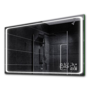 Lustro do łazienki LED stacja pogody, włącznik dotykowy 110x60 BARCELONA
