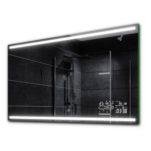 Lustro do łazienki LED stacja pogody, włącznik dotykowy 120x80 DENVER
