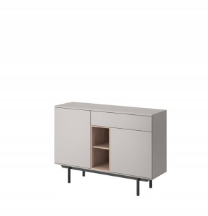 Komoda Inox Ik125 Szary/ Jackson Hickory -piaski