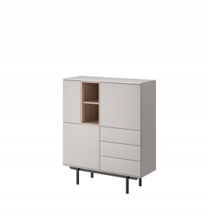 Komoda Inox Ik100 Szary/ Jackson Hickory -piaski