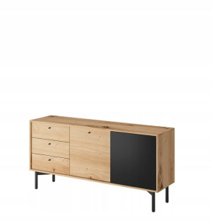 Komoda Flow Fk151 Dąb Artisan / Czarny -piaski