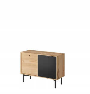 Komoda Flow Fk102 Dąb Artisan / Czarny -piaski