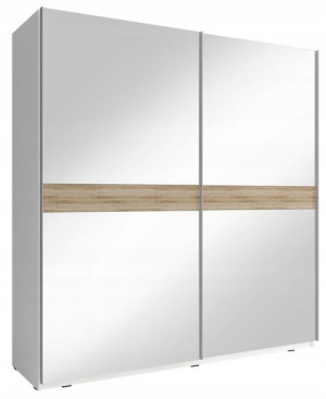 Szafa Mika V 200 Cm Biała Lustro -piaski